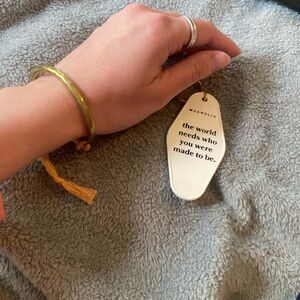 Magnolia Gold and White Inspirational Keychain and Harp CO bracelet